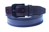 Designer Casual Leather Belt For Men - Double Stitch | Matt Finish