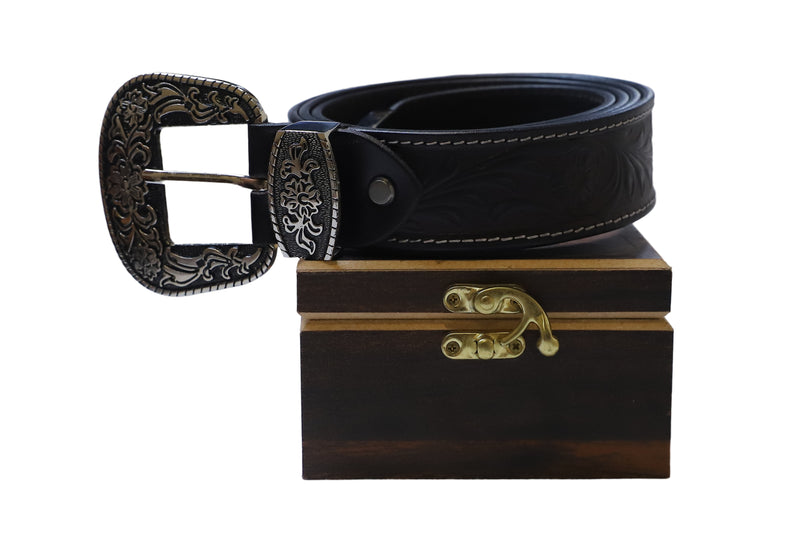 Handmade Designer Genuine Leather Belt for Men - Indian Heritage Collection