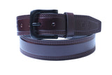 Designer Casual Leather Belt For Men - Double Stitch | Matt Finish