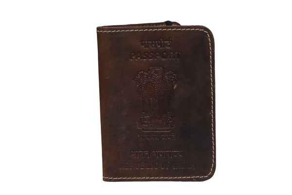 Leather Passport Cover - Ashok Stambh Edition