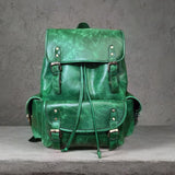 Handcrafted Genuine Leather Backpack | Made in India | Green