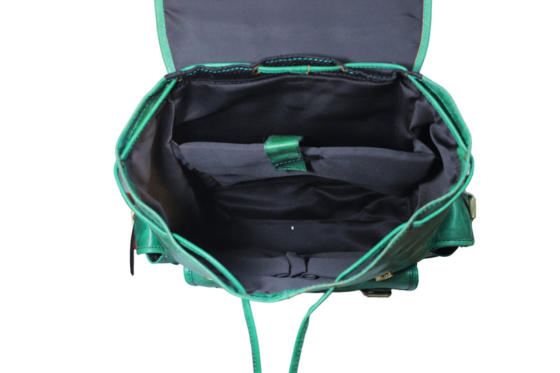 Handcrafted Genuine Leather Backpack | Made in India | Green