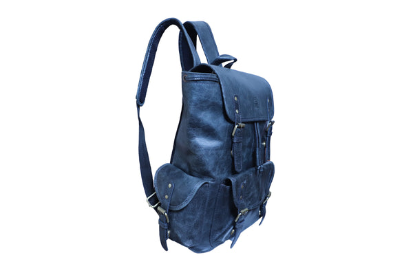 Handcrafted Genuine Leather Backpack | Made in India | Black