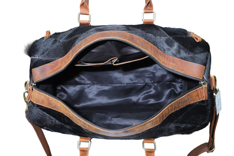 Royal Fur-Baby leather Duffle bag | Black Beauty Edition