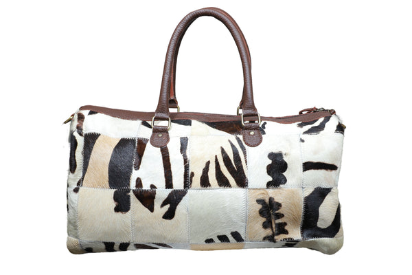 Royal Fur-Baby leather Duffle bag | Zebra Edition