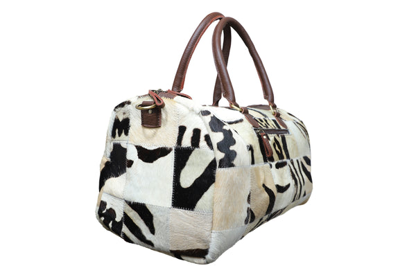 Royal Fur-Baby leather Duffle bag | Zebra Edition