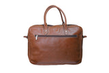 Solid Genuine Leather Brown Laptop Bag | Suits edition