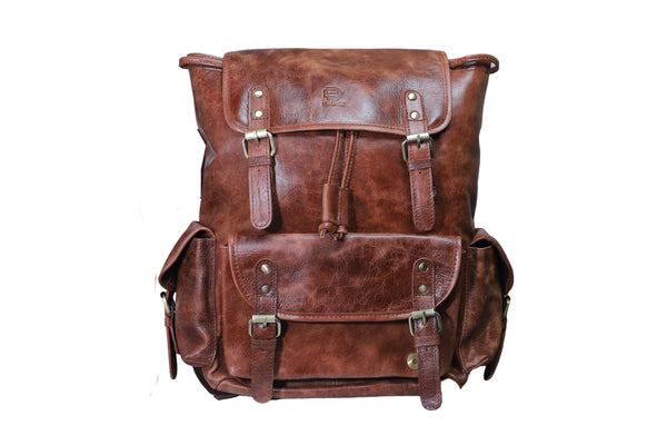 Handcrafted Genuine Leather Backpack | Made in India | Brown