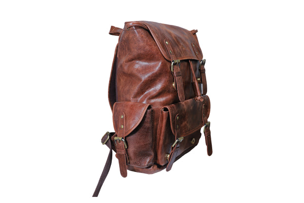 Handcrafted Genuine Leather Backpack | Made in India | Brown