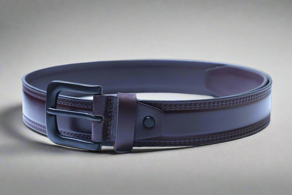 Designer Casual Leather Belt For Men - Double Stitch | Matt Finish