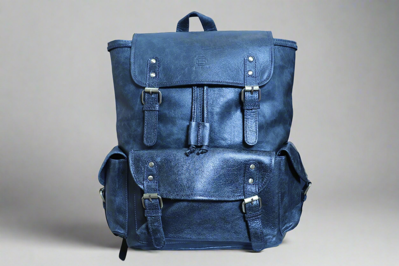 Handcrafted Genuine Leather Backpack | Made in India | Black