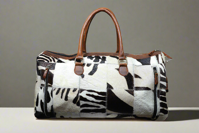 Royal Fur-Baby leather Duffle bag | Giraffe Edition