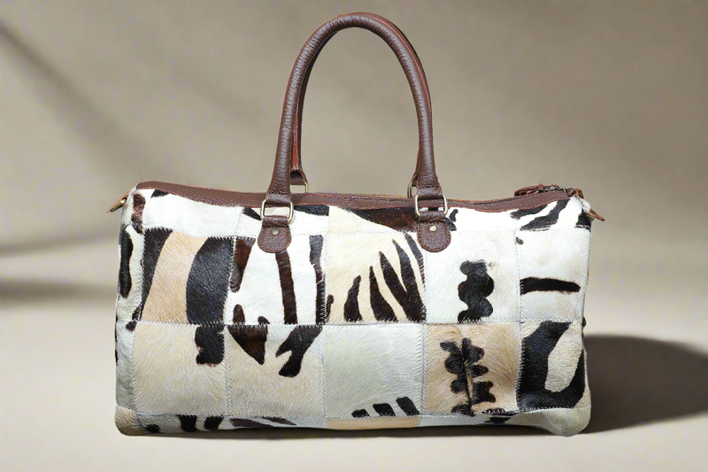 Royal Fur-Baby leather Duffle bag | Zebra Edition