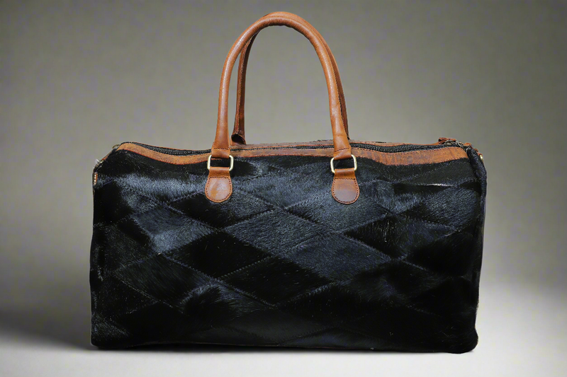 Royal Fur-Baby leather Duffle bag | Black Beauty Edition